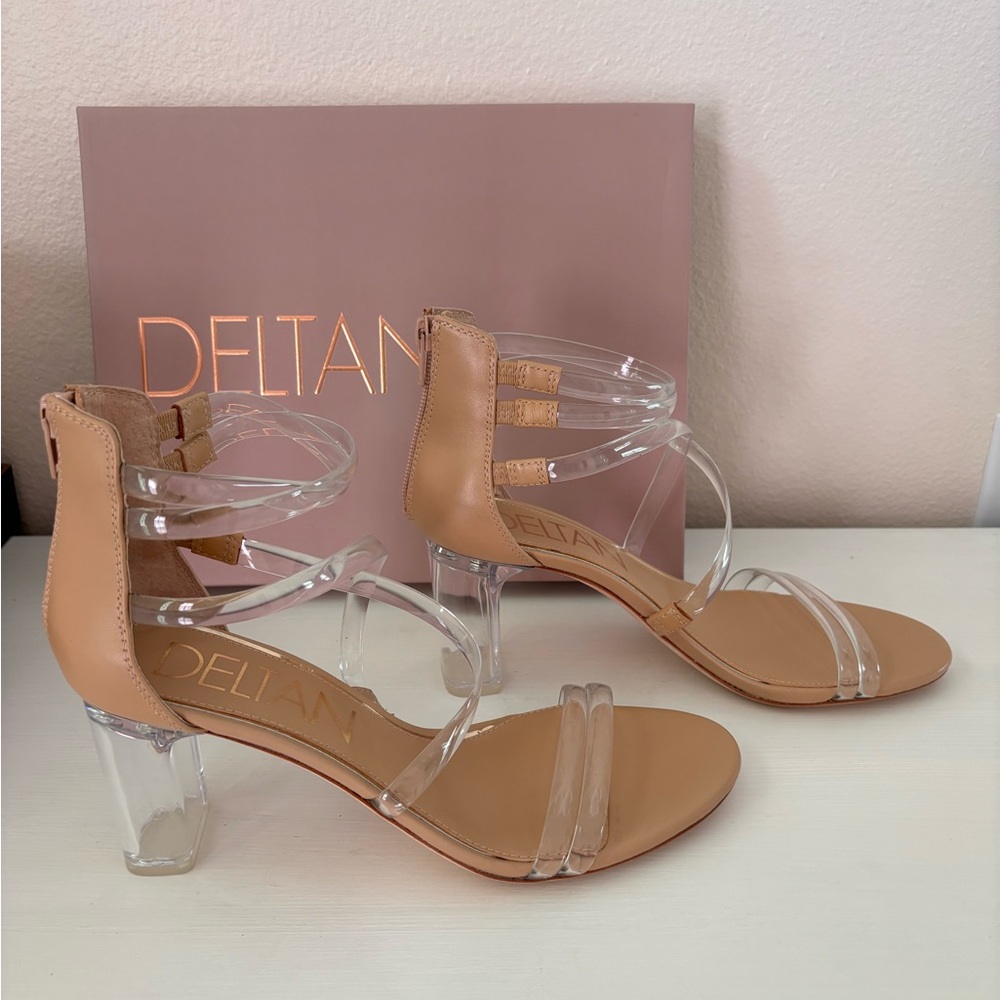 Delta Tan and Clear Women's Heels. Size 9.5